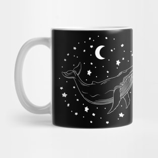 Majestic Blue Whale Amidst the Celestial Circle Mug